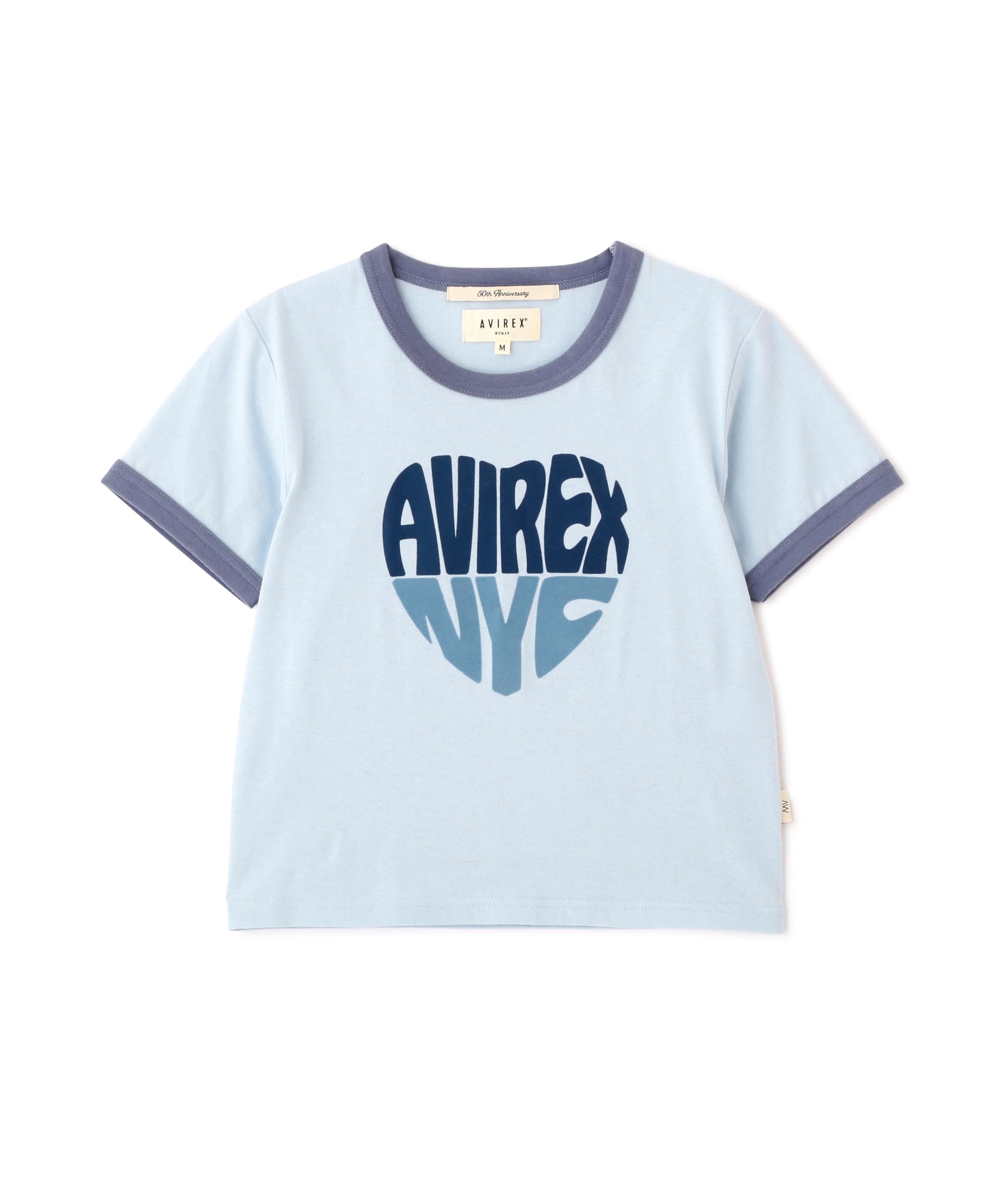 

AVIREX RINGER HEART LOGO T-SHIRT Women s S 110 blue 783-5135615