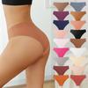 Ladies Spring and Summer Simple Sexy Ice Silk No Trace Breathable Invisible Low Waist Triangle Briefs