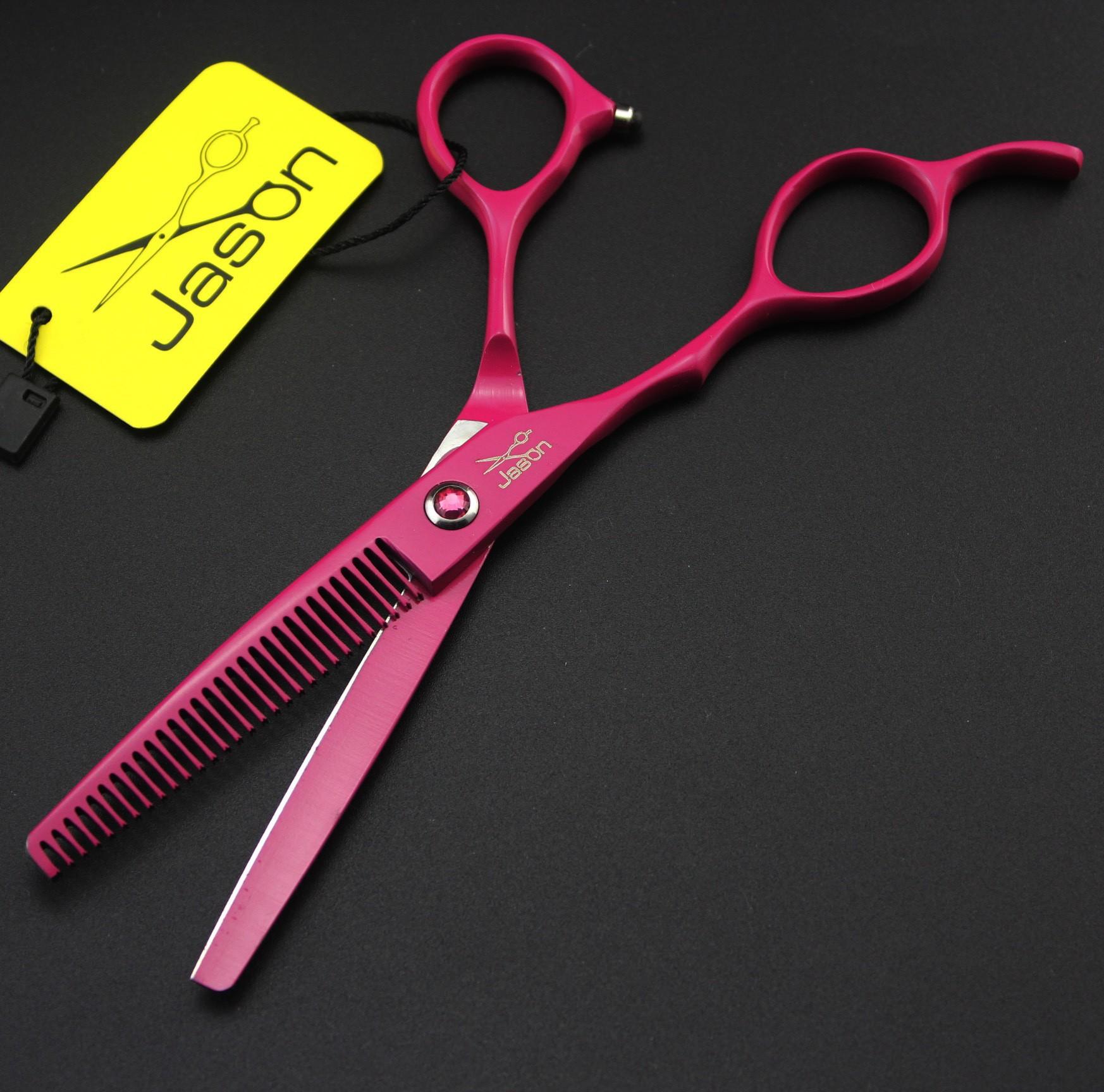 

JASON/Jason HD-28 Rose red hair scissors, left hand scissors, flat scissors, bangs scissors, tooth scissors, thin scissors 6.0inch dental scissors