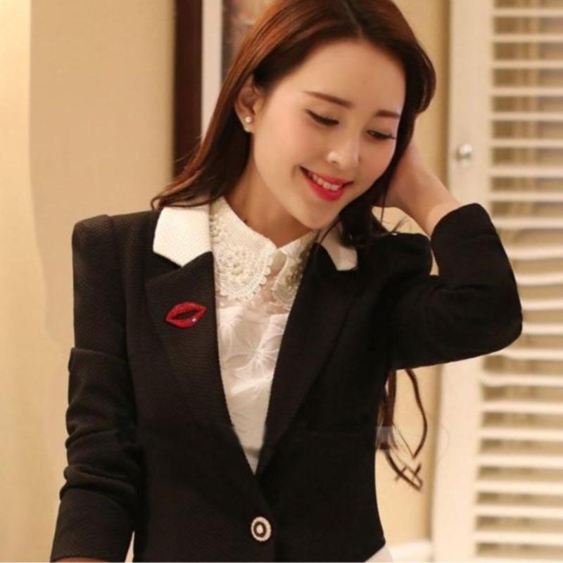 Fashion Lip Enamel Zircon Brooch, Anti-exposure Pin for Women, Metal Button To Fix Clothes, Wedding Party Gift