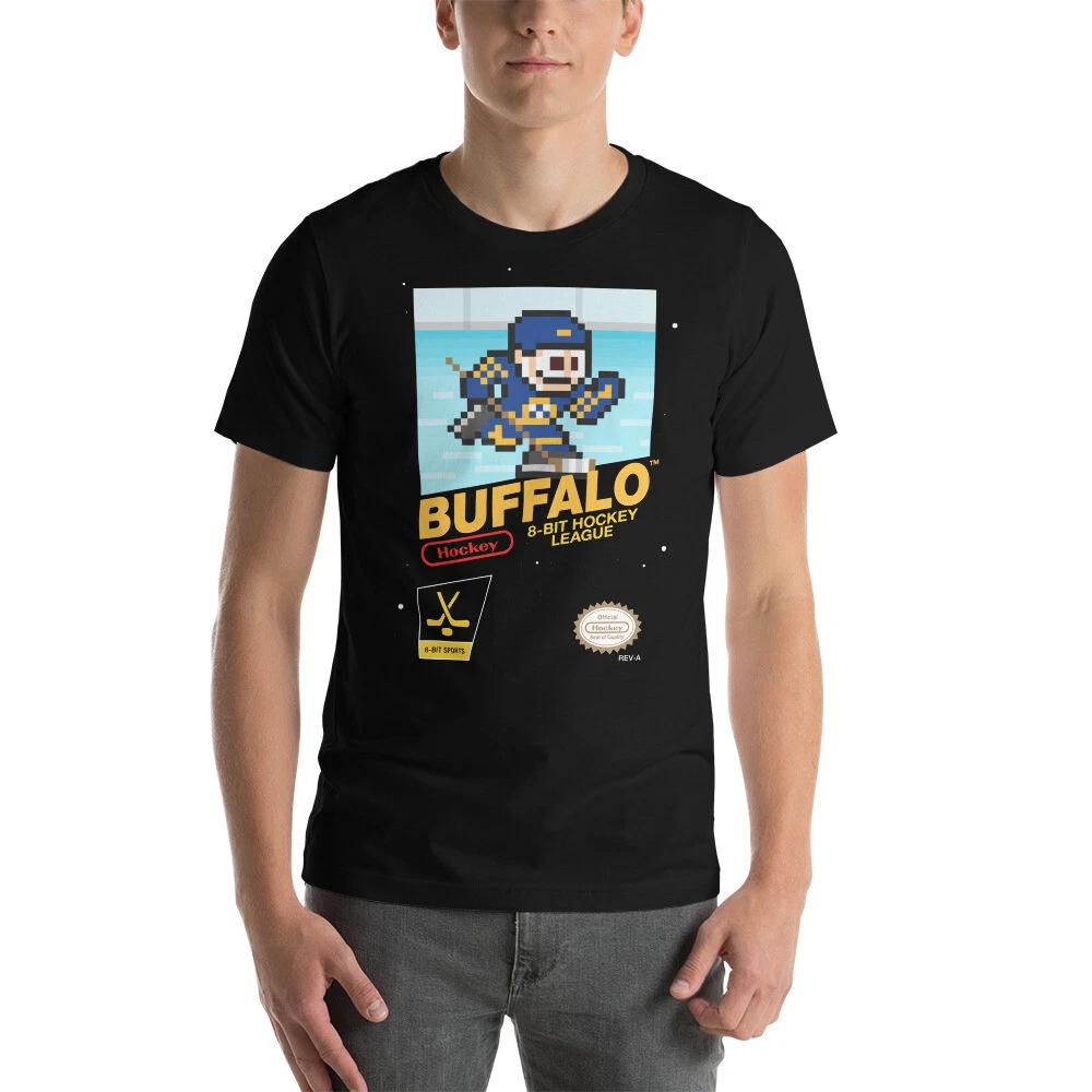 Buffalo Sabres Hockey Team Jersey 8-bit Retro NES Nintendo Tee Retro T-Shirt S