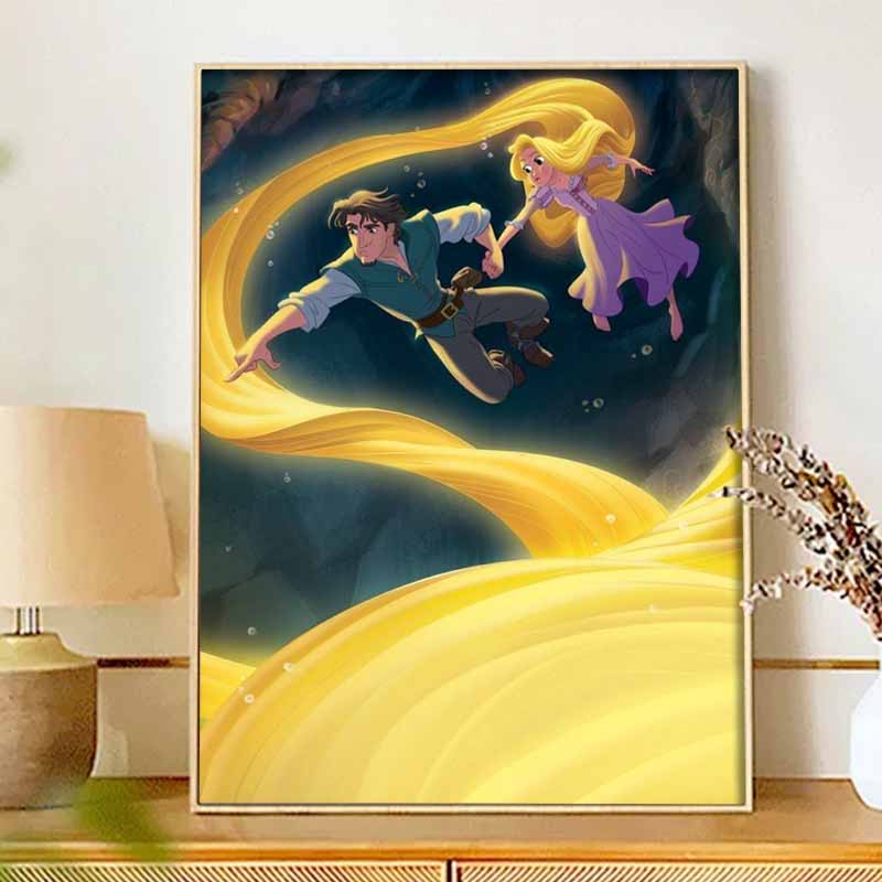 Disney Diamond Painting 5D DIY Tangled Rapunzel Flynn Rider Diamond Painting Art Diamond Painting Kits Adult/Beginner Gift Idea Home Decor