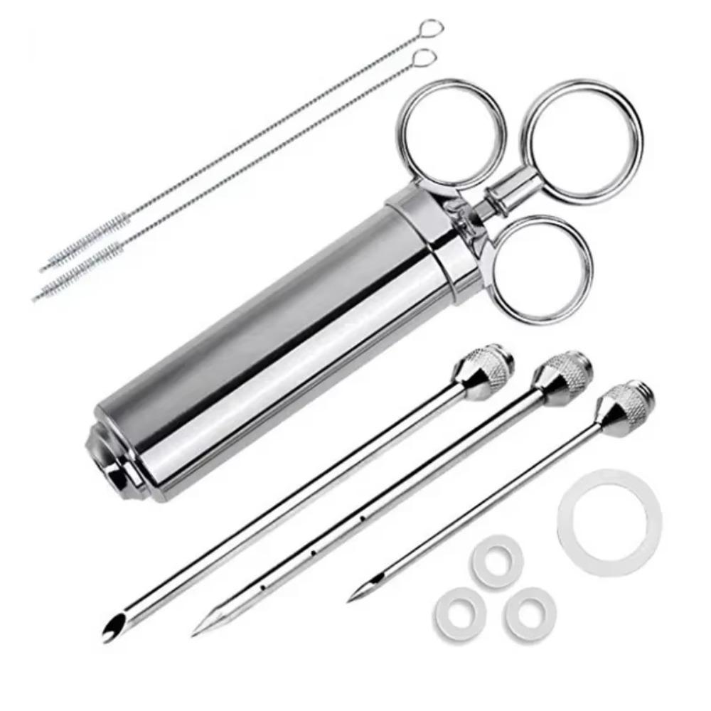 BBQ Seasoning Sauce Stainless Steel Meat Injector Durable Needle Kitchen Tools Grill Tool Cooking Syringe BBQ Cooking