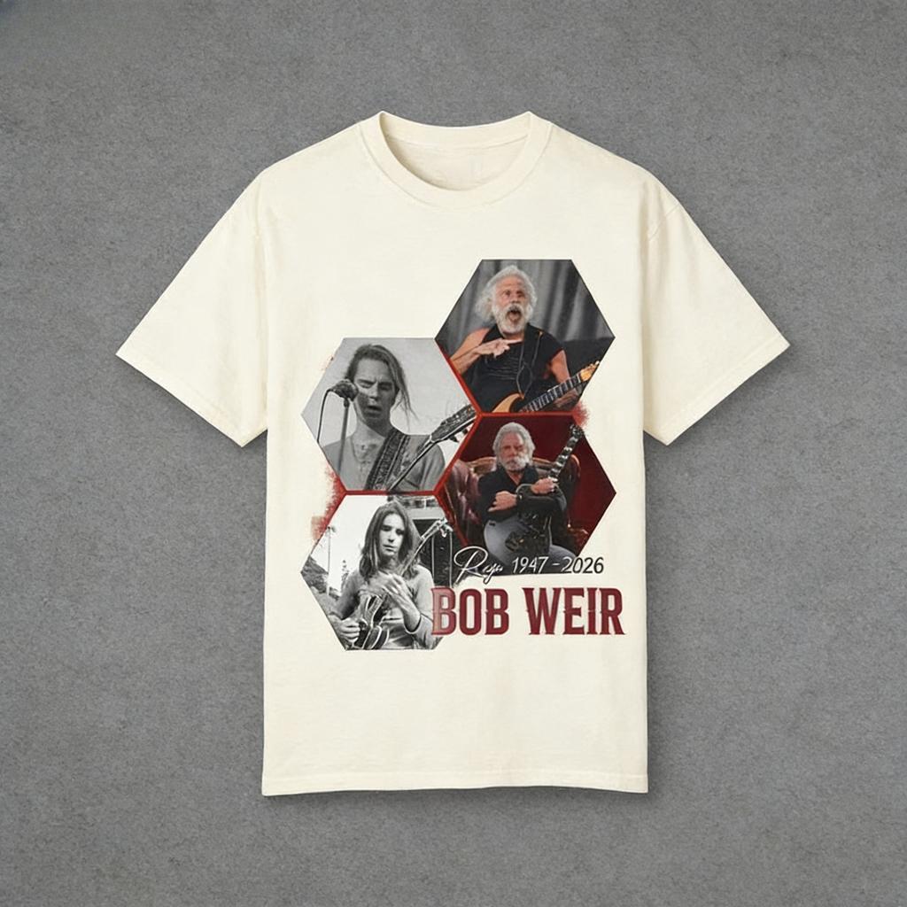 2026 SpringSummer Pure Cotton Printed Tshirt Bob Weir 19472026 Unisex TShirt Size Commemorative Rock Legend