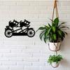 Vintage Cycling Cats Iron Wall Art Black Silhouette Indoor Outdoor Decor