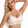 Wirefree Deep V Bra Women - Seamless Thin Cup Back Hook Full Coverage Plus Size Lifting Support