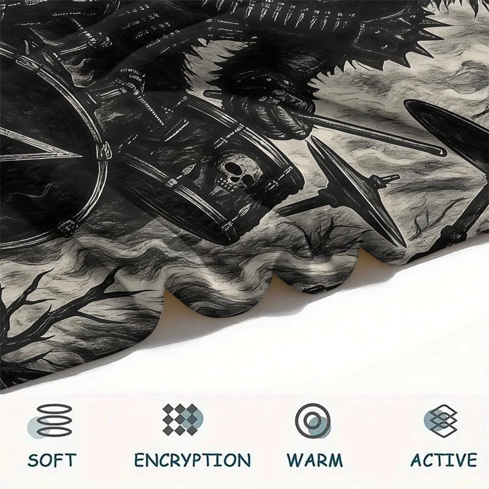 1PC Religion Print FlAannel Blanket, High quality Comfortable for All Seasons, Home Decor, Warmth and Comfort