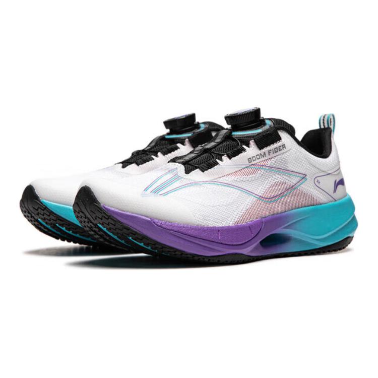 Li Ning Kids Ultra Light 21 Synthetic Leather Fabric Mesh Round Toe Reflective Shock Absorption Breathable Low Top Running Shoes YKFU012-15