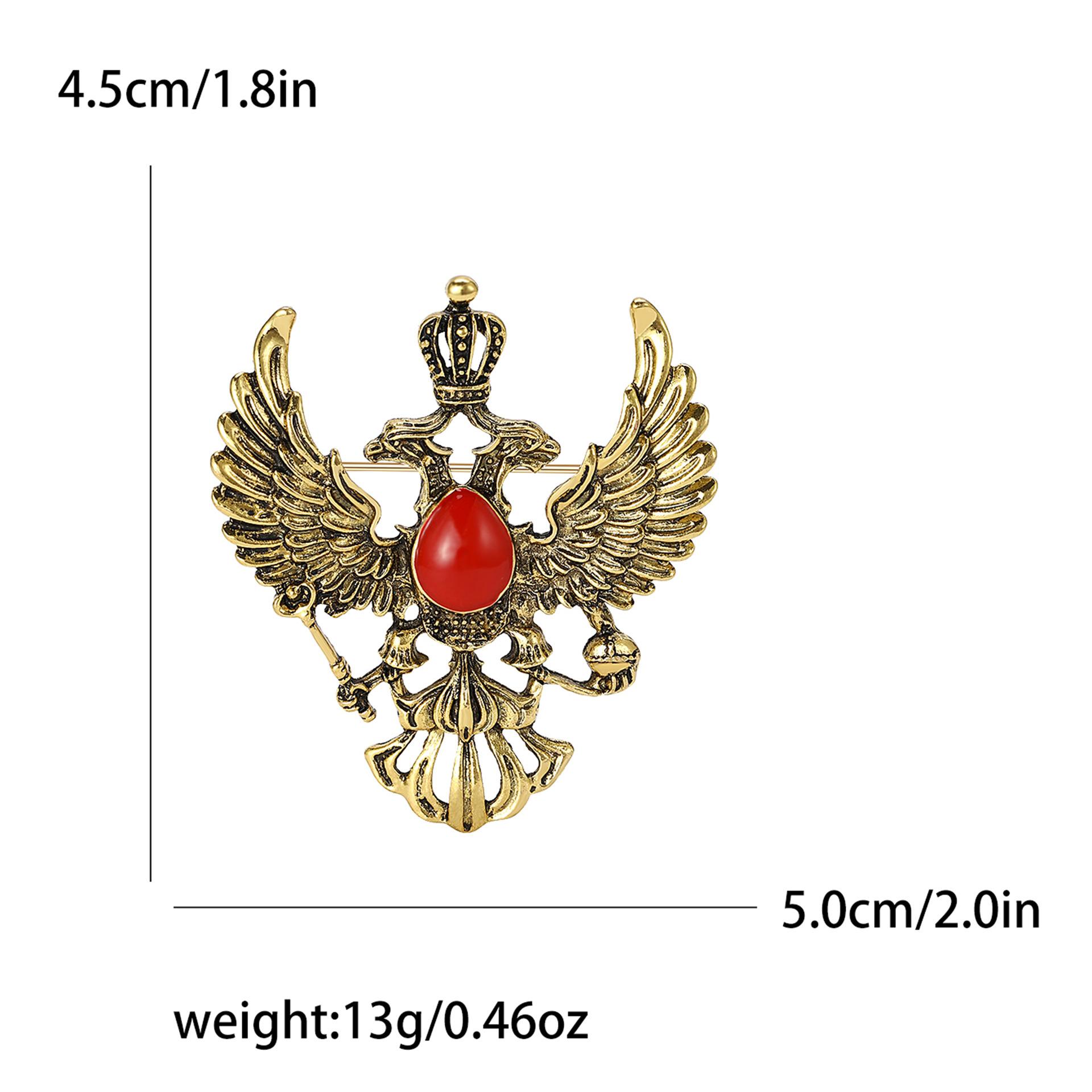 

Ретро персонализированная брошь в виде двуглавого дракона из сплава, хипстерская брошь для мужского и женского костюма, пальто, корсаж, ювелирные изделия