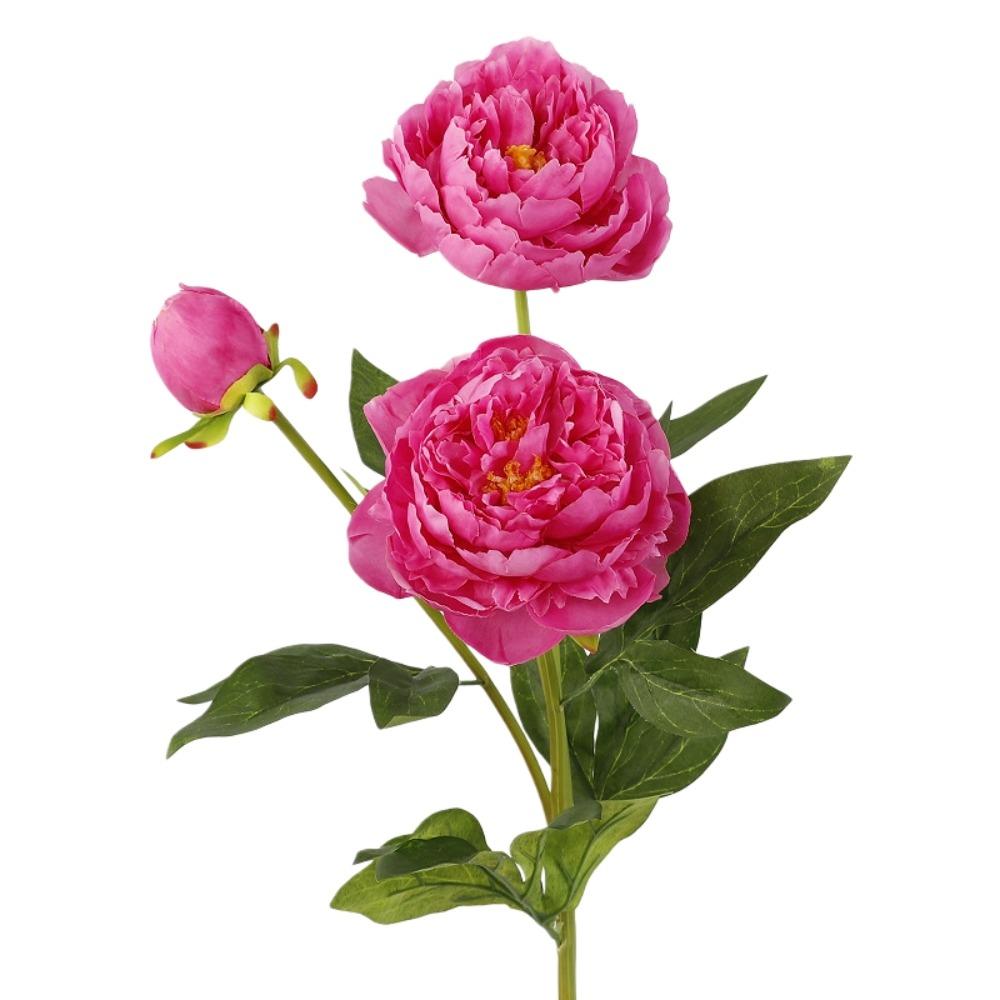 Real Touch Artificial Peony Flower 3 Heads Cotton Rose Fake Flower  Wedding Party