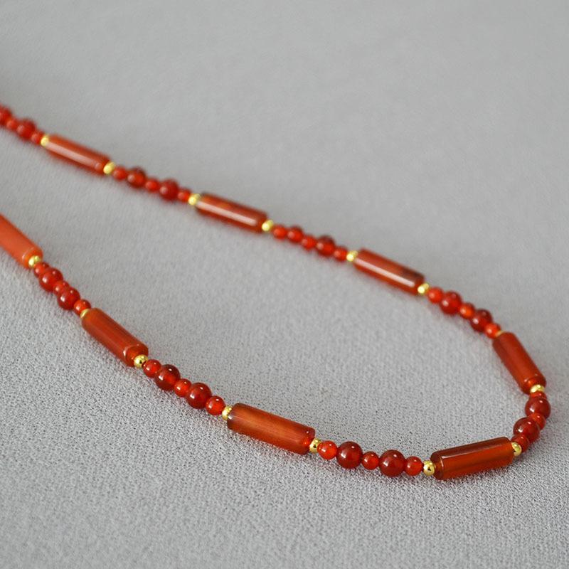 Mode-Trend Retro Neue Chinesische Achat Halskette Frauen Licht Luxus Temperament Hohe Gefühl Halskette Schlüsselbein Kette Frauen