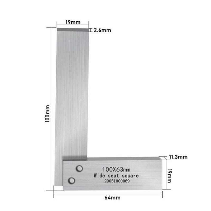

Квадратная линейка с плоским краем 90 градусов, столярный квадрат, деревообрабатывающие инструменты, металлический инструмент для измерения угла, многократный набор квадратных датчиков-квадрат 100×63