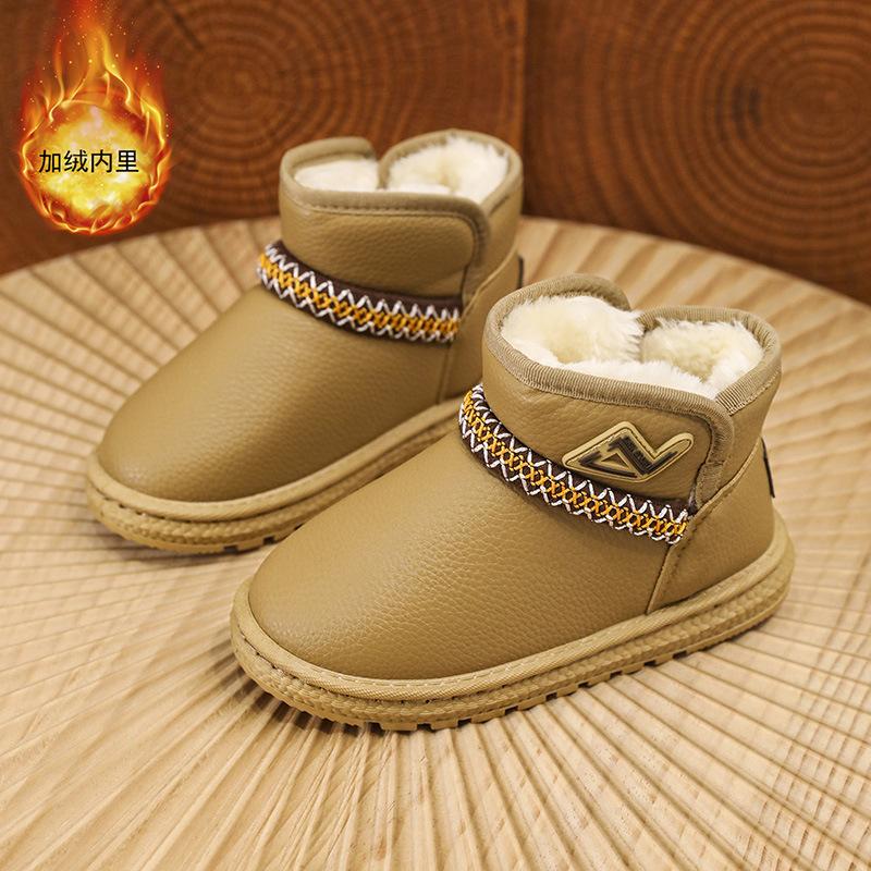 Girls' Baby Snow Boots Winter Velvet Thickened Warm Little Girl Cotton Shoes Korean Version Fashionable Versatile Lightweight Wool Boots