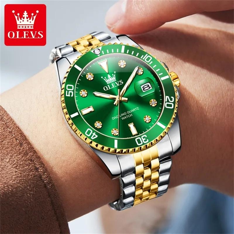 OLEVS Pánské hodinky Luxusní originální hodinky Quartz Trendy Módní Značka Automatic Date Vodotěsné pánské hodinky