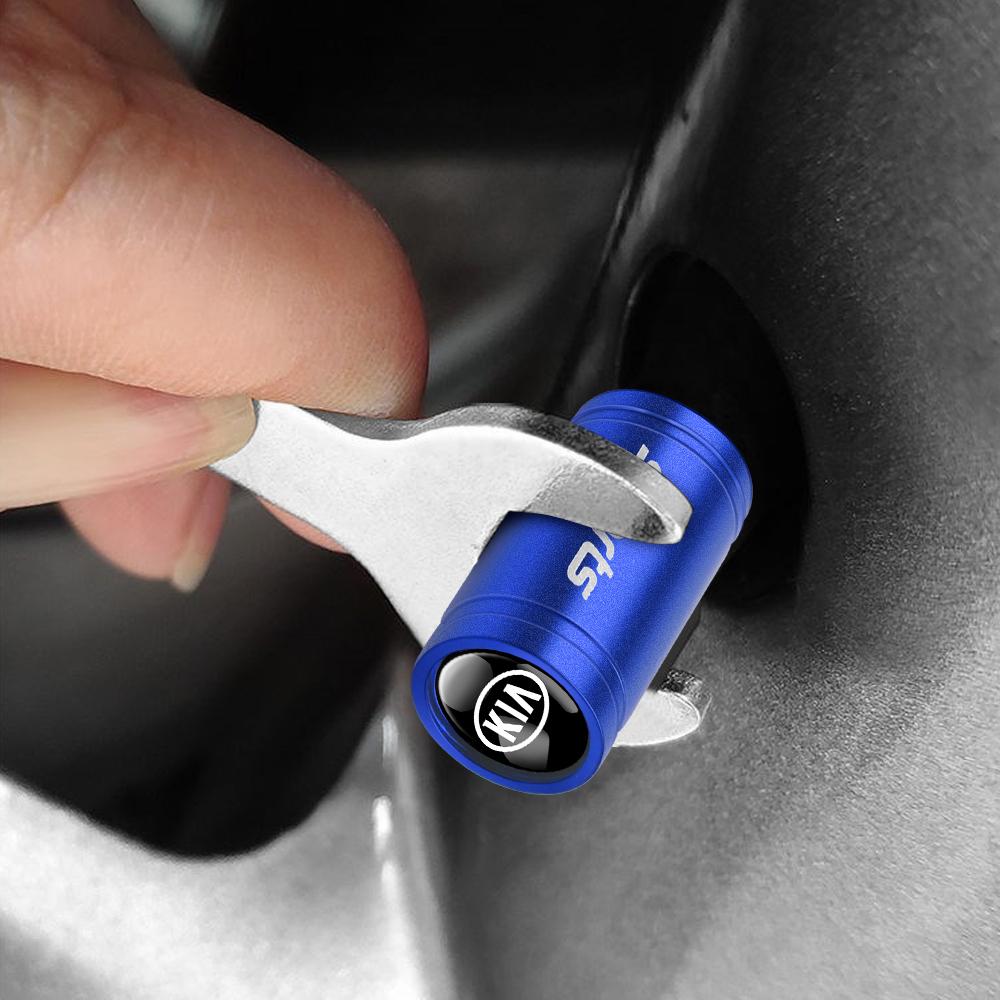 AADU1 New 3D Metal Car Wheel Tire Valve Stem Caps Exterior Accessories For Kia Rio 3 Soul Picanto EV6 Cerato Niro  Forte Ceed Cadenza