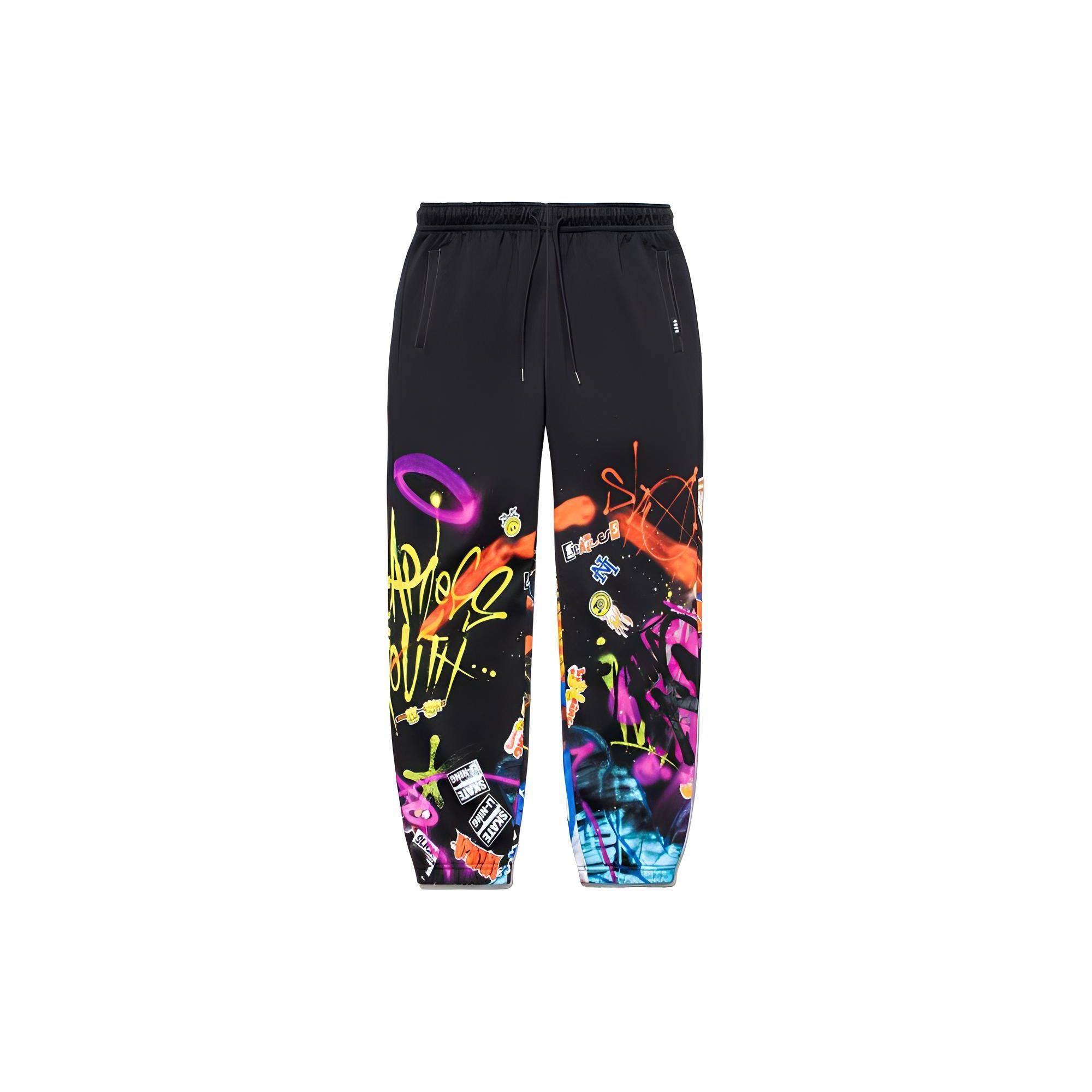 

Li Ning X OG Slick Коллаборация Расписанные вручную Вязаные спортивные штаны с манжетами Мужские штаны Черный AKLT691-1 S