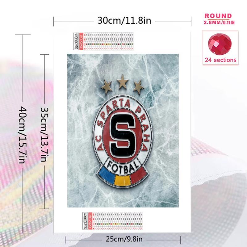 AC Sparta Praha 100% Round Full Drill 5D DIY Diamond Painting Embroidery Cross Stitch Rhinestone Décor