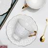 Ceramic Coffee Cup And Saucer Set With Gold Edge For Home Office Tea Lounge