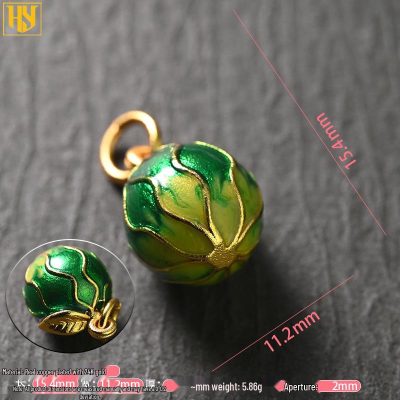 Copper-Plated 24K Gold Persimmon and Peach Pendant Charms for DIY Jewelry