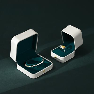 Luxuriöse PU-Leder Schmuckschatulle mit Samt-Innenfutter, Ring Ohrring Halskette Armband Aufbewahrung Geschenkbox