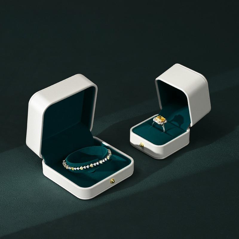 Luxury PU Leather Jewelry Box with Velvet Interior, Ring Earring Necklace Bracelet Storage Gift Box