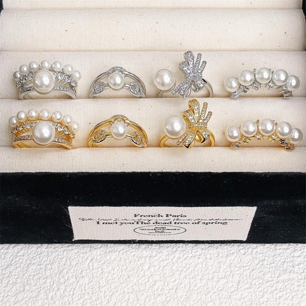 French Elegant Personality Fashion Multi-Level Niche Design Open Ring High-End Luxury Retro Ring