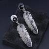Women New Arrival Elegant Bohemian Vintage Feather Earring Summer Style Black Leaf Earring Pendant Accessories gift