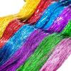 Gold Laser Tinsel Hair Extensions - Shiny Metal Wire, Colorful and Seamless.