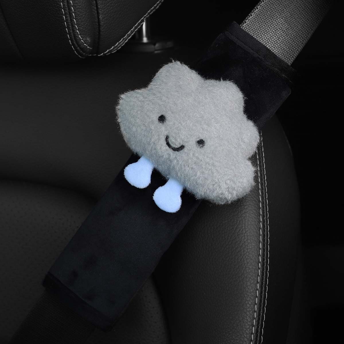 

A cute cloud doll plush car seat belt shoulder protector safety belt cover серый