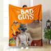 Anthropomorphic Animal Characters Set Against a Bold Orange Background. for All Seasons Blanket Lunch Break Throw Gift