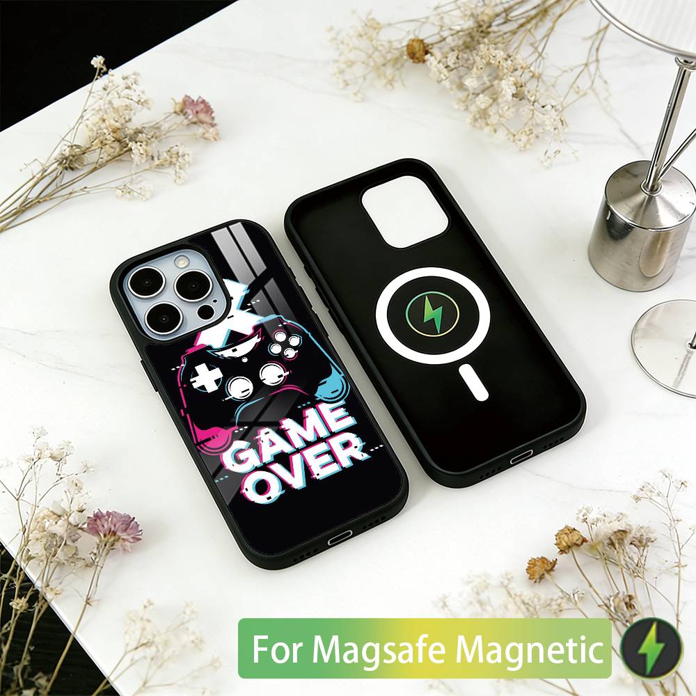Game Controller Graphic-s Phone Case For iPhone17,16,15,14,13,12,11 Plus,Pro Magnetic with Magsafe Wireless Charging