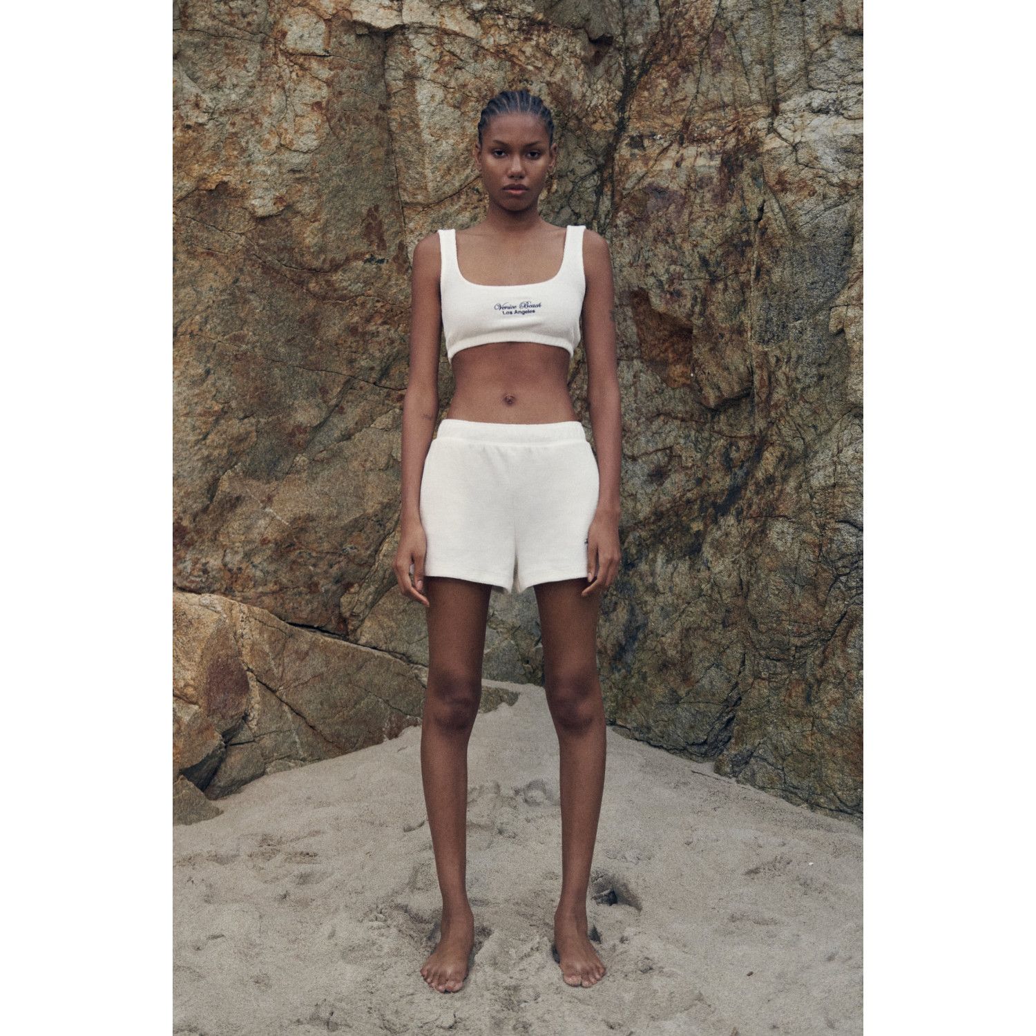 

SLOGAN TERRY CROP TOP