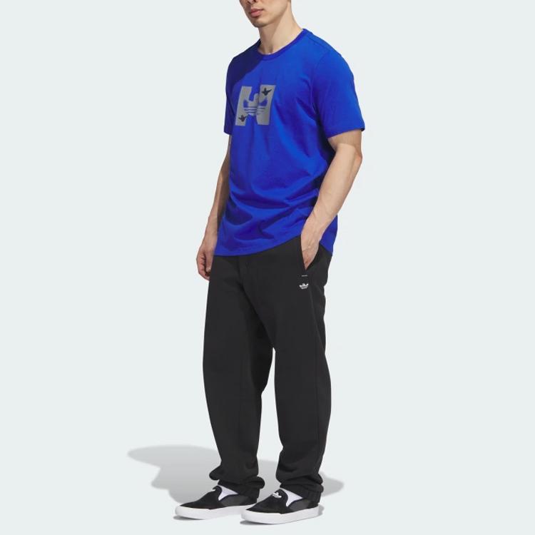 Adidas Originals Shmoofoil Tear Short Sleeve Tee Cartoon Logo Print Round Neck T-Shirt Men Tops Dark-Blue II5951