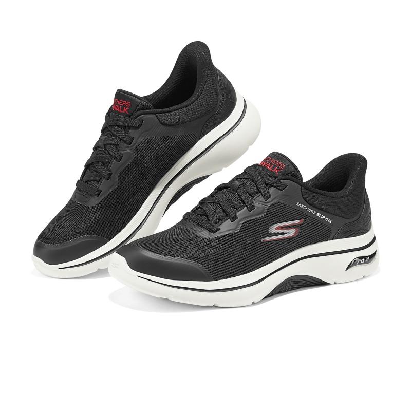 Skechers Go Walk Fashion Comfortable Simple Versatile Mesh TPU Low Top Running Shoes Men Sneaker Black 216653-BKRD