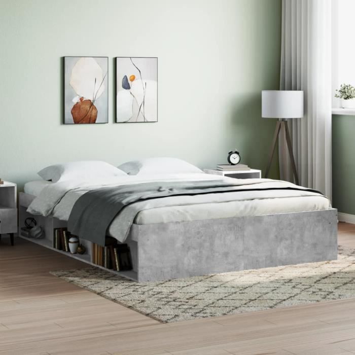 VidaXL Cadre de lit gris béton 160x200 cm 3203876