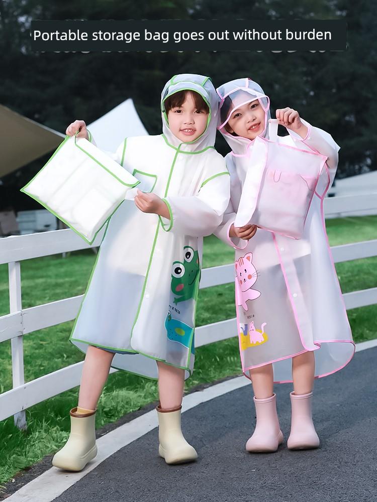 Kids Raincoat 2024 Boy Little Child Body Waterproof Girl Baby Kindergarten School Elementary School Students Poncho
