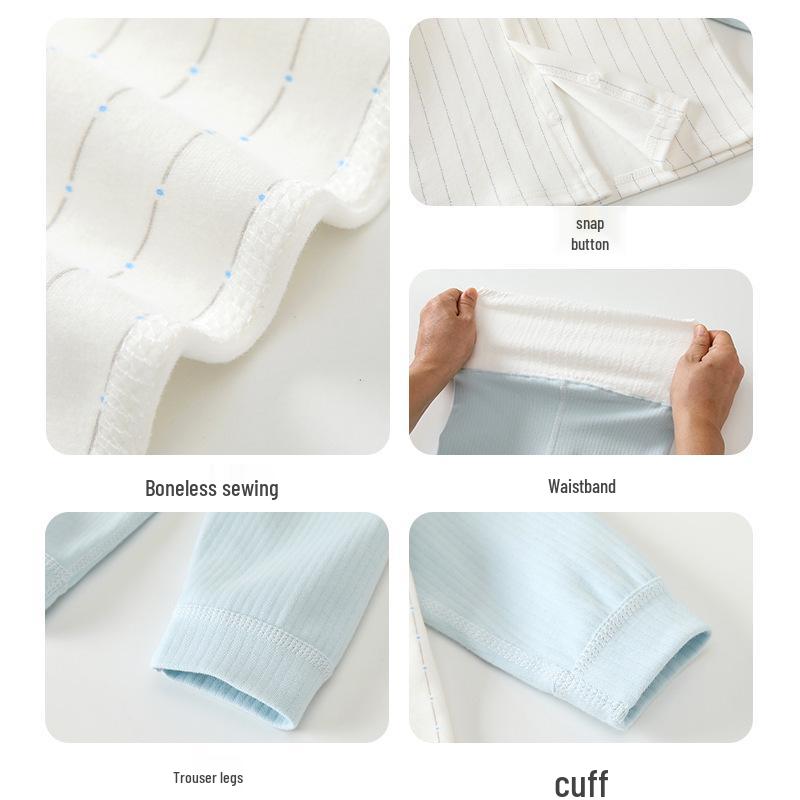 High Waist Pure Cotton Infant Set - Newborn Autumn/Spring Clothes & Pants with Belly Protection