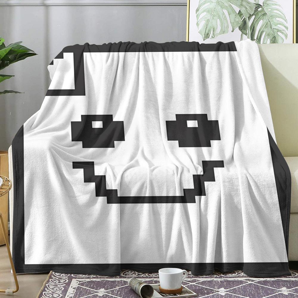Pixel File Faces Throw Soft Flannel Throw Summer AC Blanket Lightweight Cool Nap Blanket for Sofa Bed Couch Travel 75x90cm