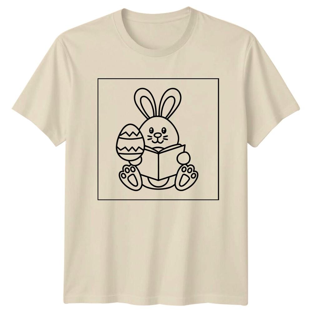 Easter Bunny Reading Egg Holidays Unisexs TShirt Unisexs Tee Graphic Top