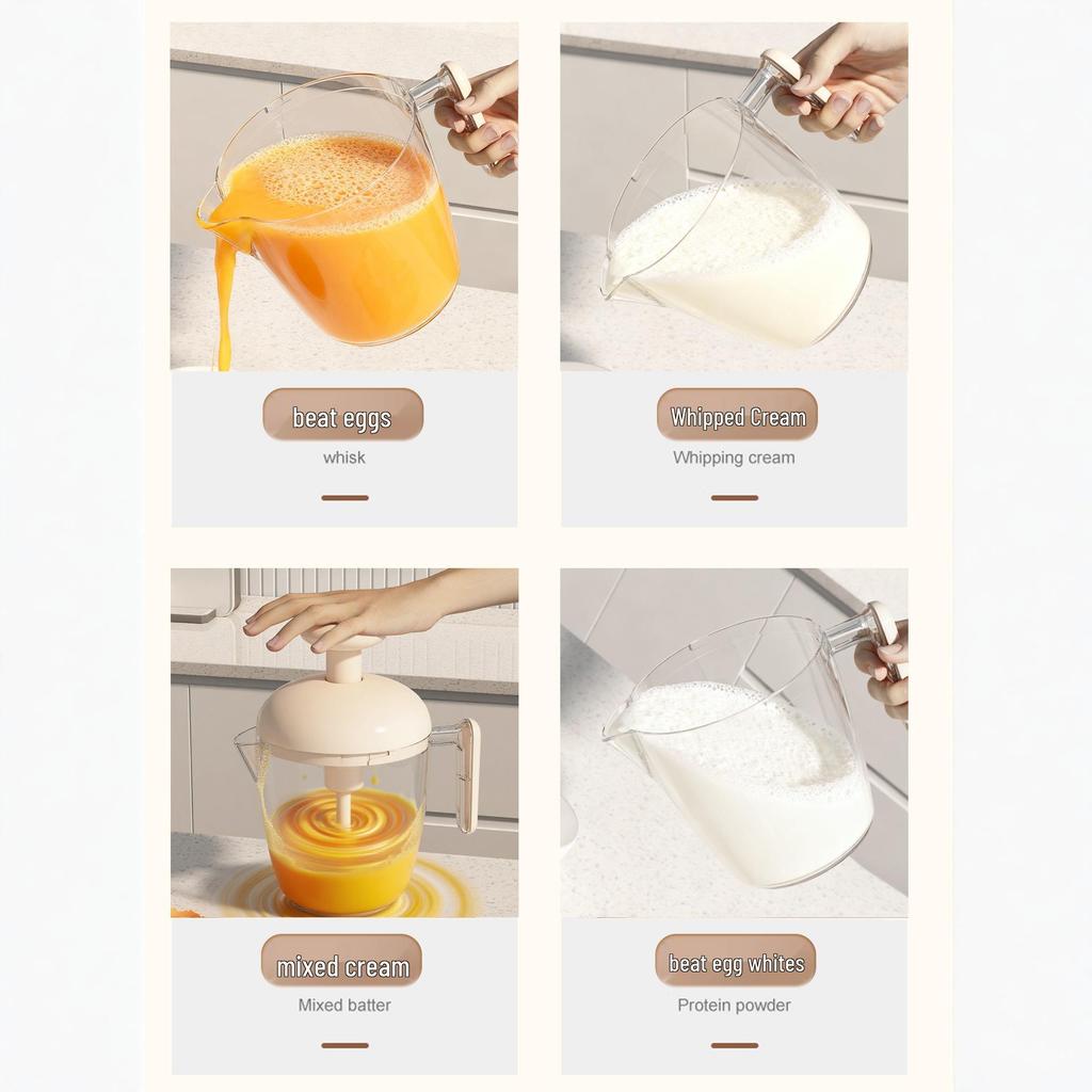Large Capacity Multifunctional Egg Beater and Blender with Press-Type Foaming Whisk for Baking