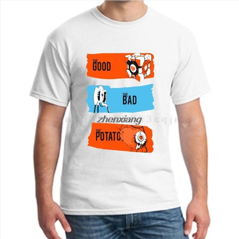 Cartoon Print Short Sleeve Tshirt Game Portal 2 Unisexs Summer Tops Short Sleeve European Size XS5XL Tee Shirts