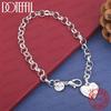 Xiaomi Exquisite 925 Sterling Silver Heart-Shaped 26-Letter Chain Bracelet for Women, Fashionable Wedding Gift, Party Jewelry