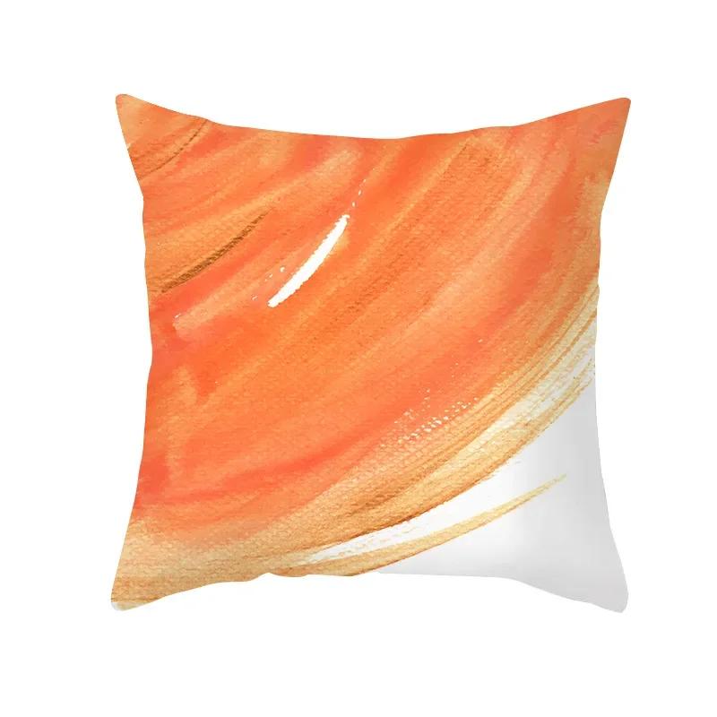 2023 Brand New Yellow Orange Abstract Geometry Print Pillow Cushion Cover Modern Nordic Sofa Throw Pillowcase Home Decor 45x45cm