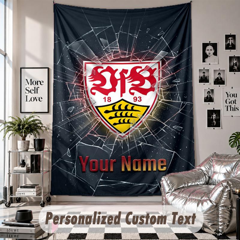 Wandbehang-Wandteppich mit individuellem Namen & Text, VfB Stuttgart FC Dekorativer Wandteppich für Schlafzimmer
