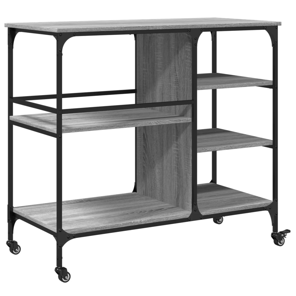 Kitchen Trolley in Grey Sonoma 100x45x89.5 cm Engineered Wood