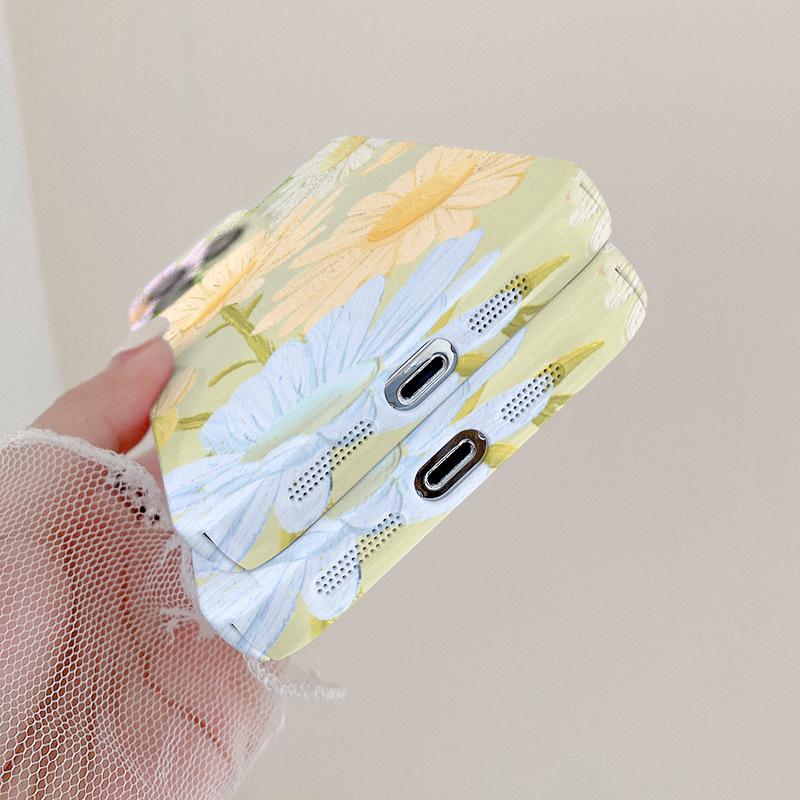 Oil painting flowers For Apple 15pm mobile phone case For in For iPhone13 mobile phone protective case 14promax film case