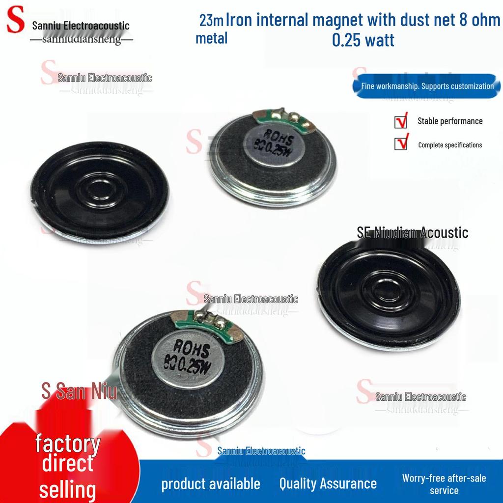 23mm Round Iron Magnet Speaker with Dustproof Mesh, 8 Ohm, 0.25W for Story Machine Toys