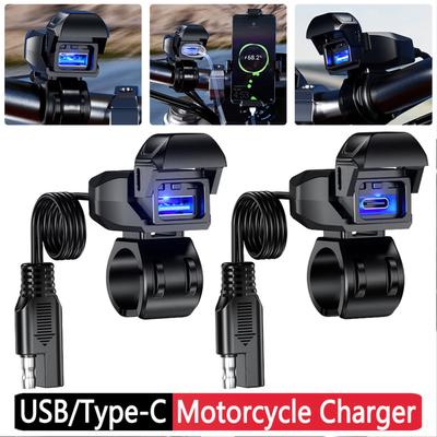 Motosiklet Şarj Adaptörü IP66 Su Geçirmez Motosiklet Telefon Şarj Cihazı 9V-24V Güç Kaynağı Soketi USB Type-C Motosiklet Aksesuarları
