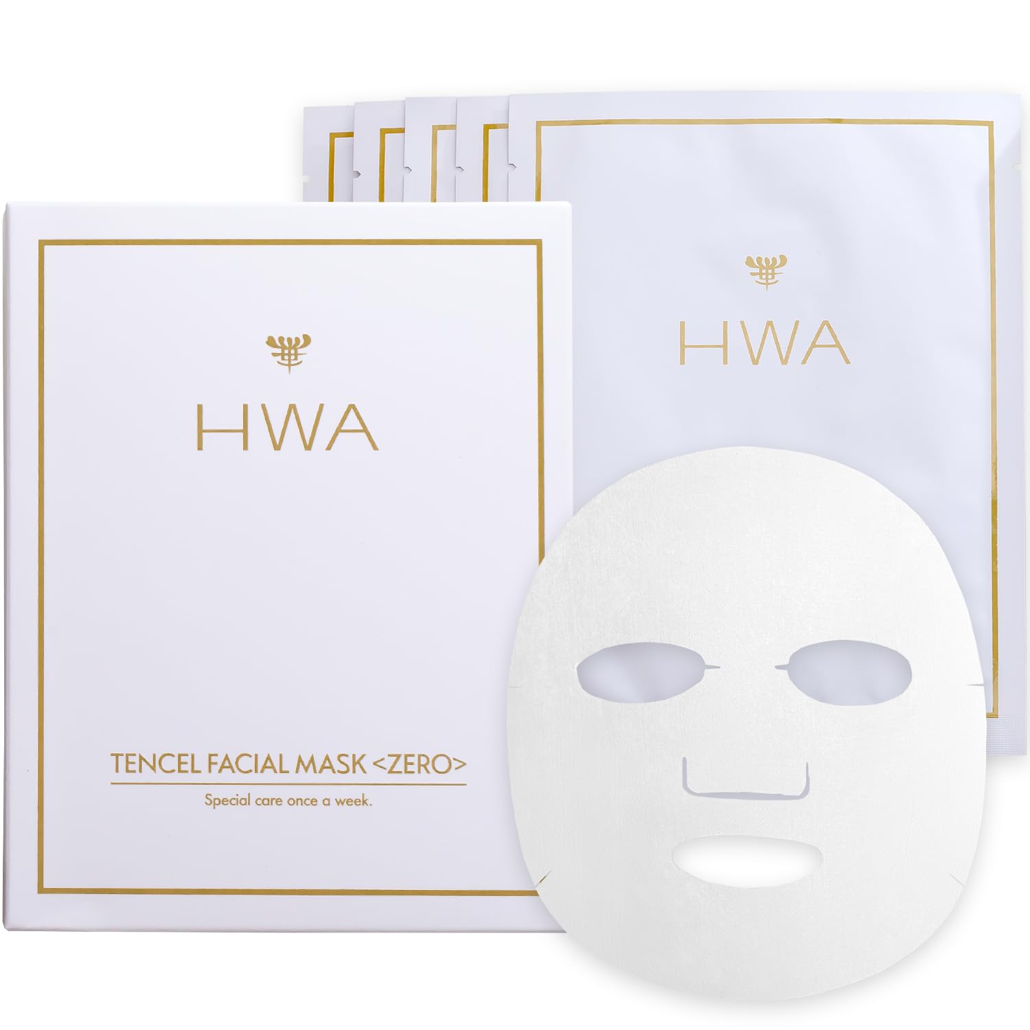 

HWA Tencel Маска для лица ZERO Увлажняющая тканевая маска для чувствительной натуральной кожи Награда Маска для кожи, Ингредиенты, (5 листов)