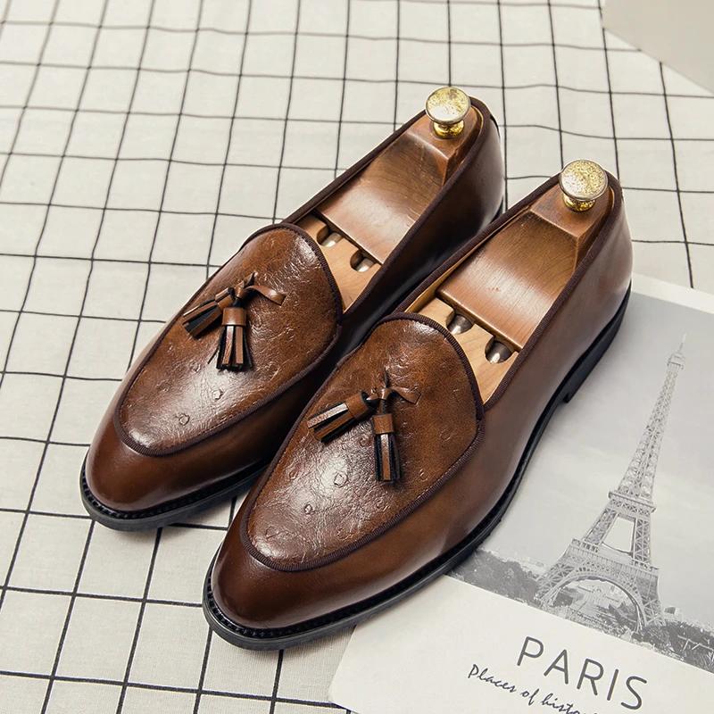Men's Formal Shoes Slip On Tassel Loafers Comfortable Men Dress Shoes Casual Moccasins Gentleman Shoe Elegantes Office Shoes